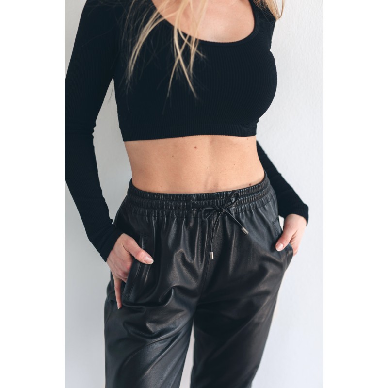 Pantaloni de Piele Dama Gipsy Negri GWTariza – IMBRACAMINTE