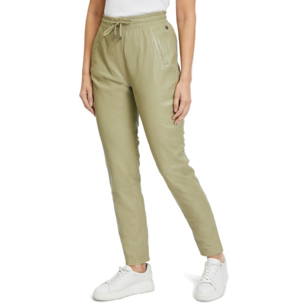 Pantaloni de Piele Dama Gipsy Verde Salvie GWTariza – IMBRACAMINTE — fotografia 1