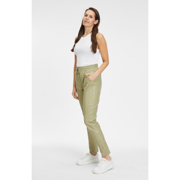 Pantaloni de Piele Dama Gipsy Verde Salvie GWTariza – IMBRACAMINTE — fotografia 5