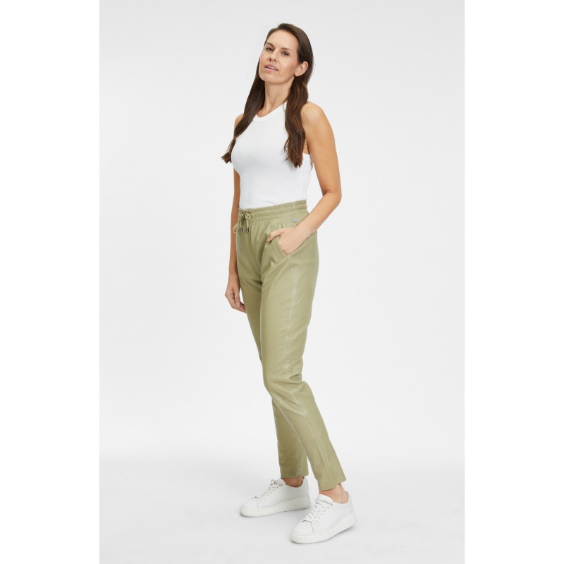 Pantaloni de Piele Dama Gipsy Verde Salvie GWTariza – IMBRACAMINTE