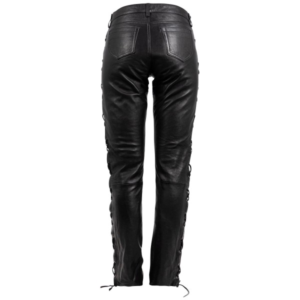 Pantaloni de Piele Dama Gipsy Negri GWTie-up-Jeans – IMBRACAMINTE — fotografia 2
