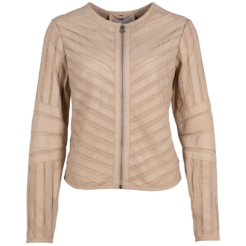 Geaca de Piele Dama Gipsy Bej GWTila – Geci de Piele