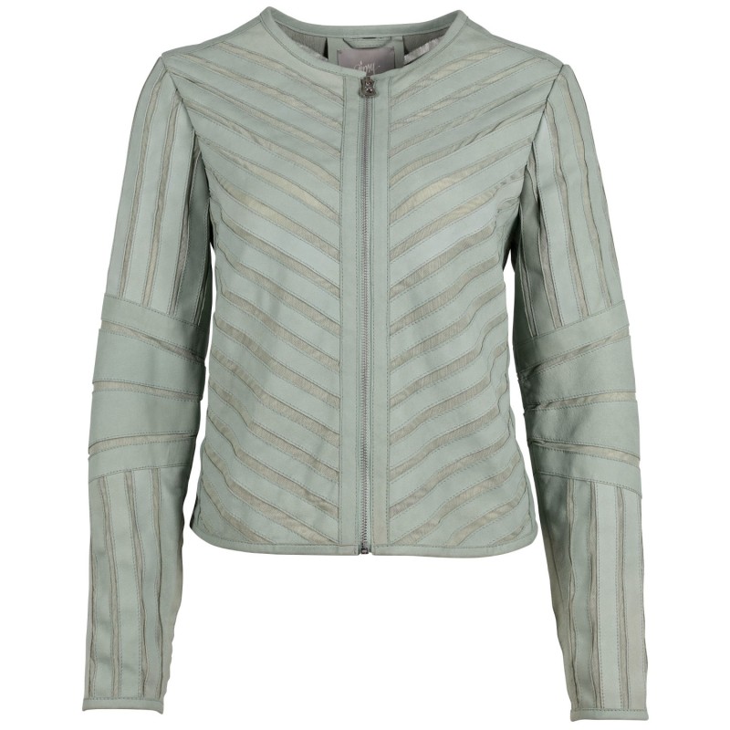 Geaca de Piele Dama Gipsy Verde Menta GWTila – Geci de Piele