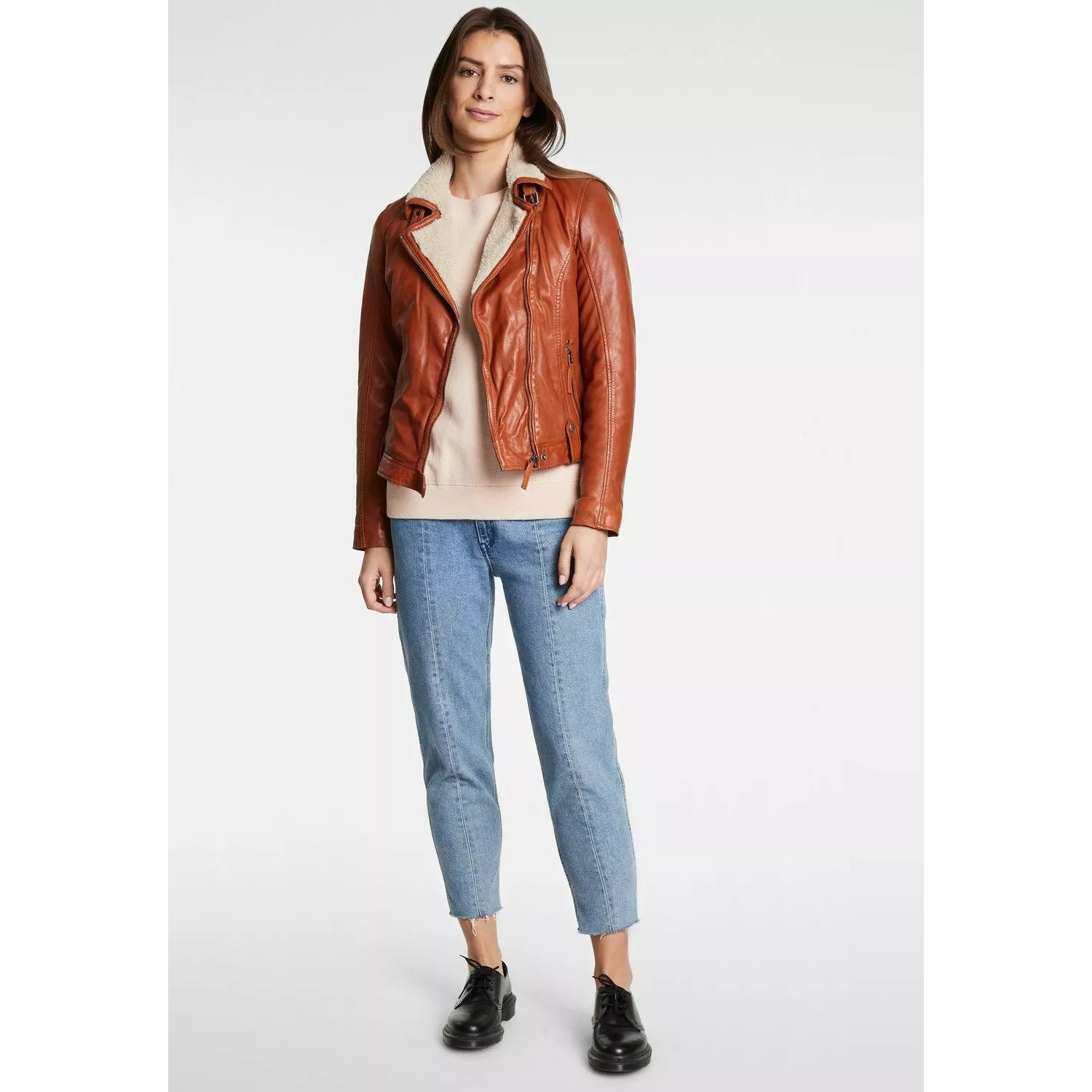 Geaca de Iarna din Piele Dama Gipsy Coniac GWTyla – IMBRACAMINTE