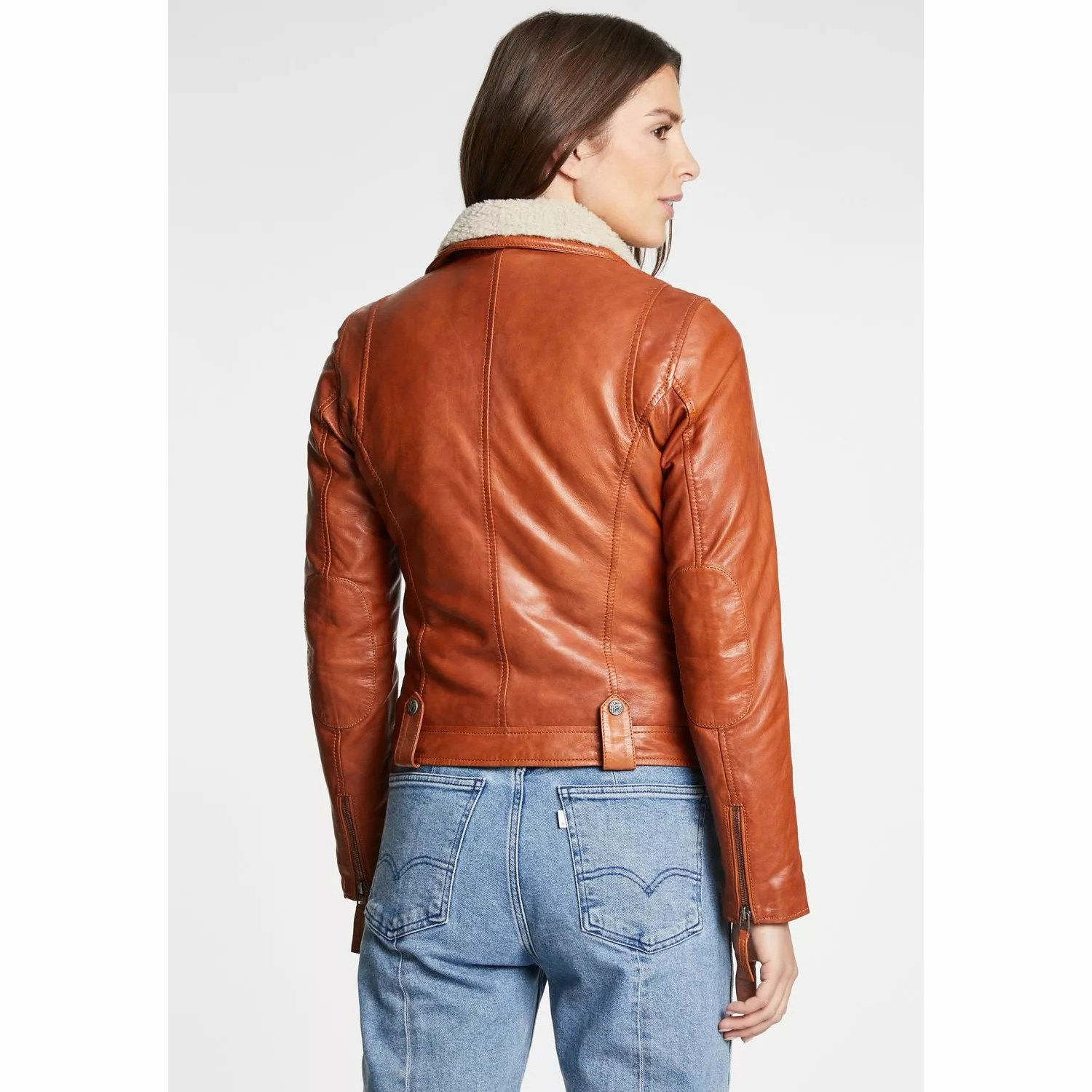 Geaca de Iarna din Piele Dama Gipsy Coniac GWTyla – IMBRACAMINTE