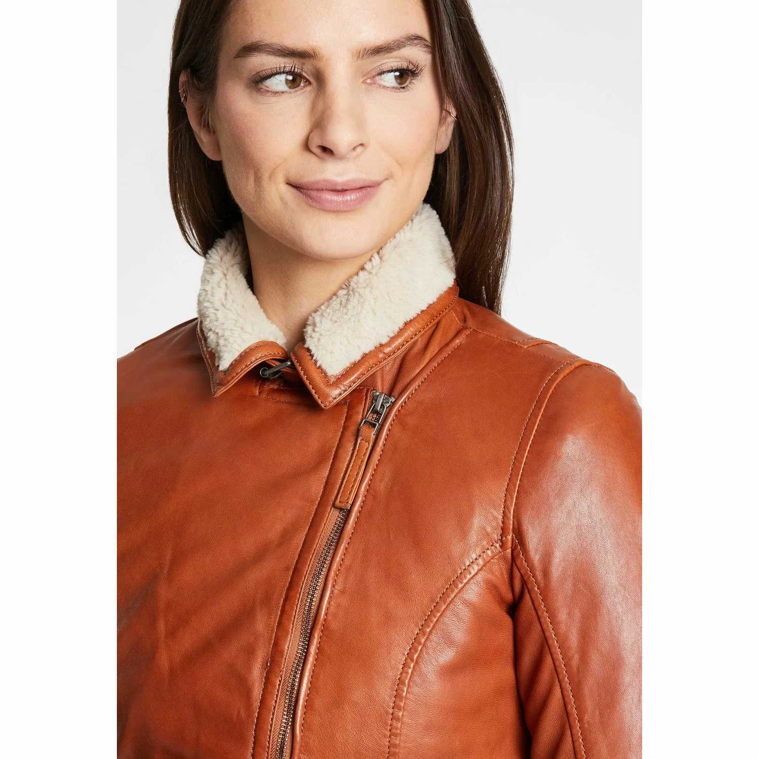 Geaca de Iarna din Piele Dama Gipsy Coniac GWTyla – IMBRACAMINTE