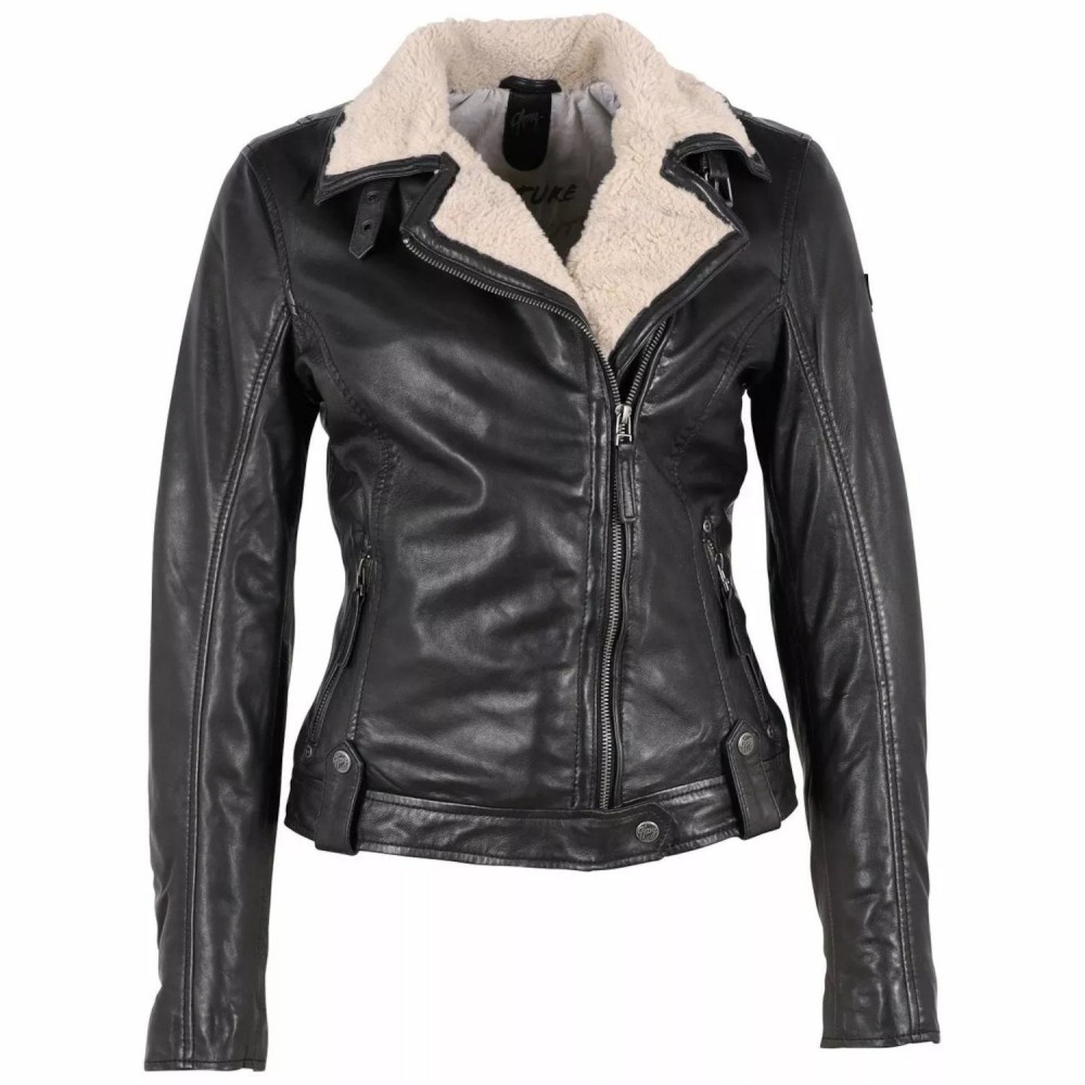 Geaca de Iarna din Piele Dama Gipsy Neagra GWTyla - readytowear