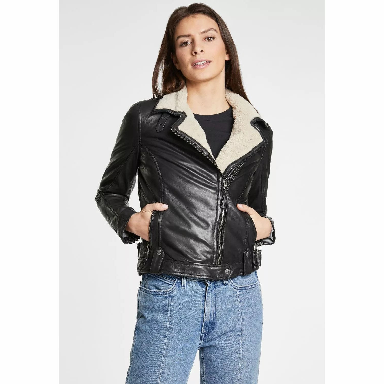 Geaca de Iarna din Piele Dama Gipsy Neagra GWTyla – Black Friday