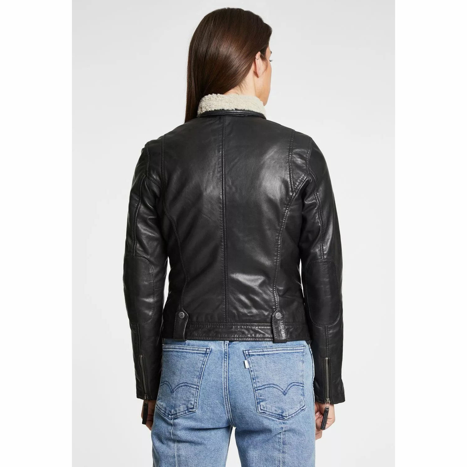 Geaca de Iarna din Piele Dama Gipsy Neagra GWTyla – Black Friday