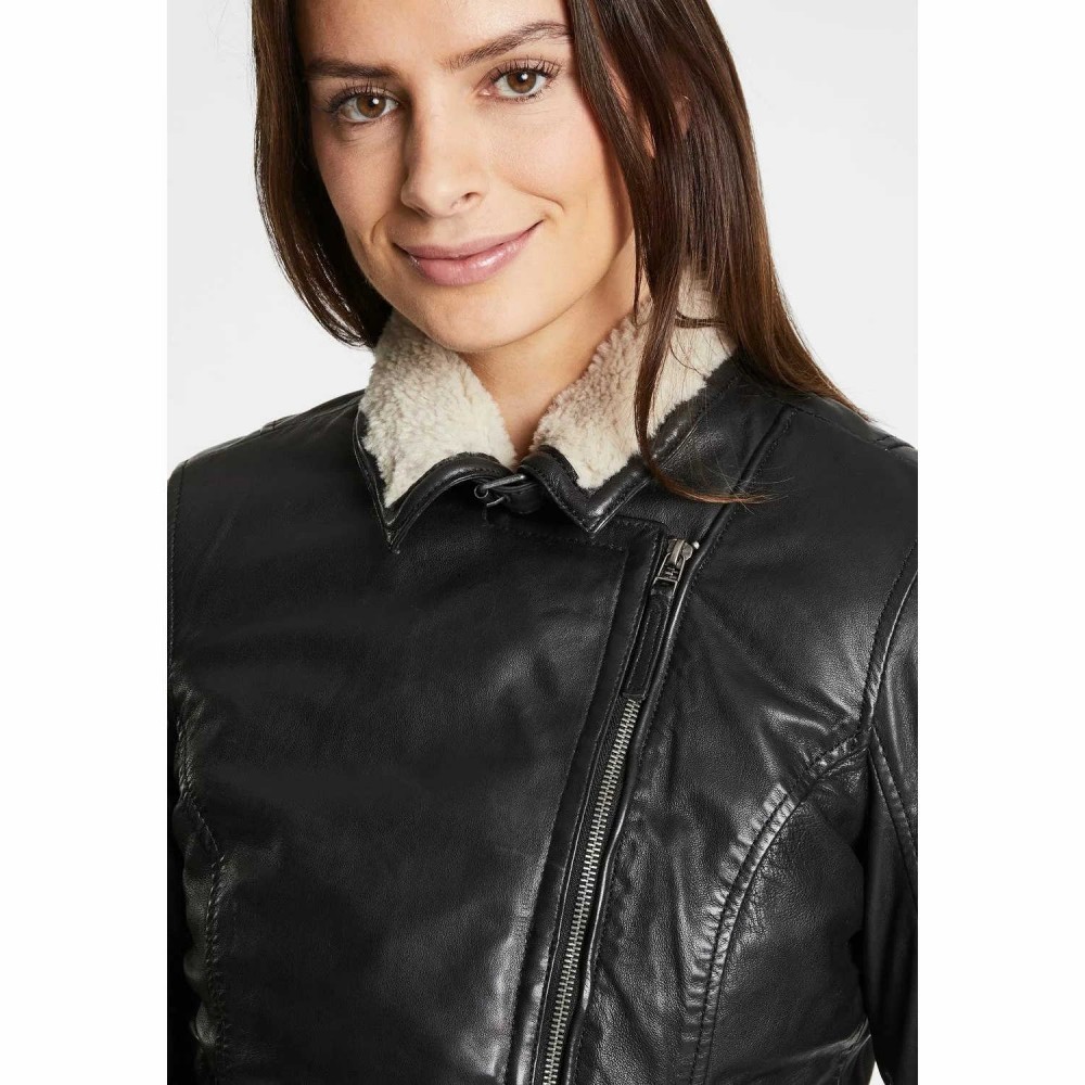 Geaca de Iarna din Piele Dama Gipsy Neagra GWTyla Geaca de Iarna din Piele Dama Gipsy Neagra GWTyla - readytowear.ro