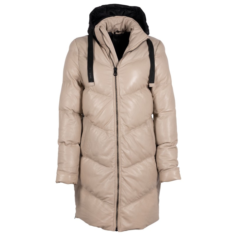 Geaca Lunga de Iarna din Piele Dama Gipsy Bej GWVallie – Black Friday