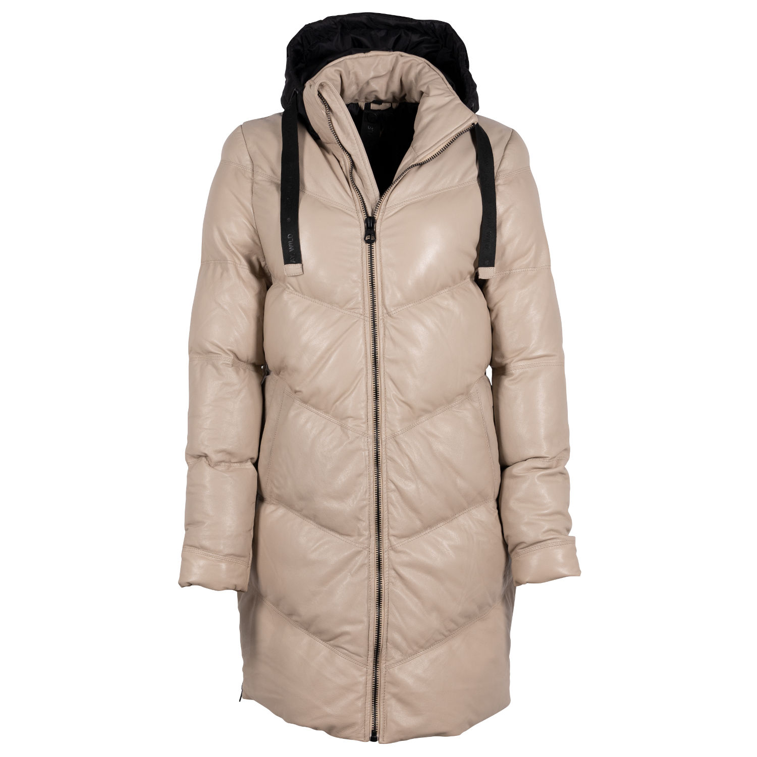 Geaca Lunga de Iarna din Piele Dama Gipsy Bej GWVallie – Black Friday