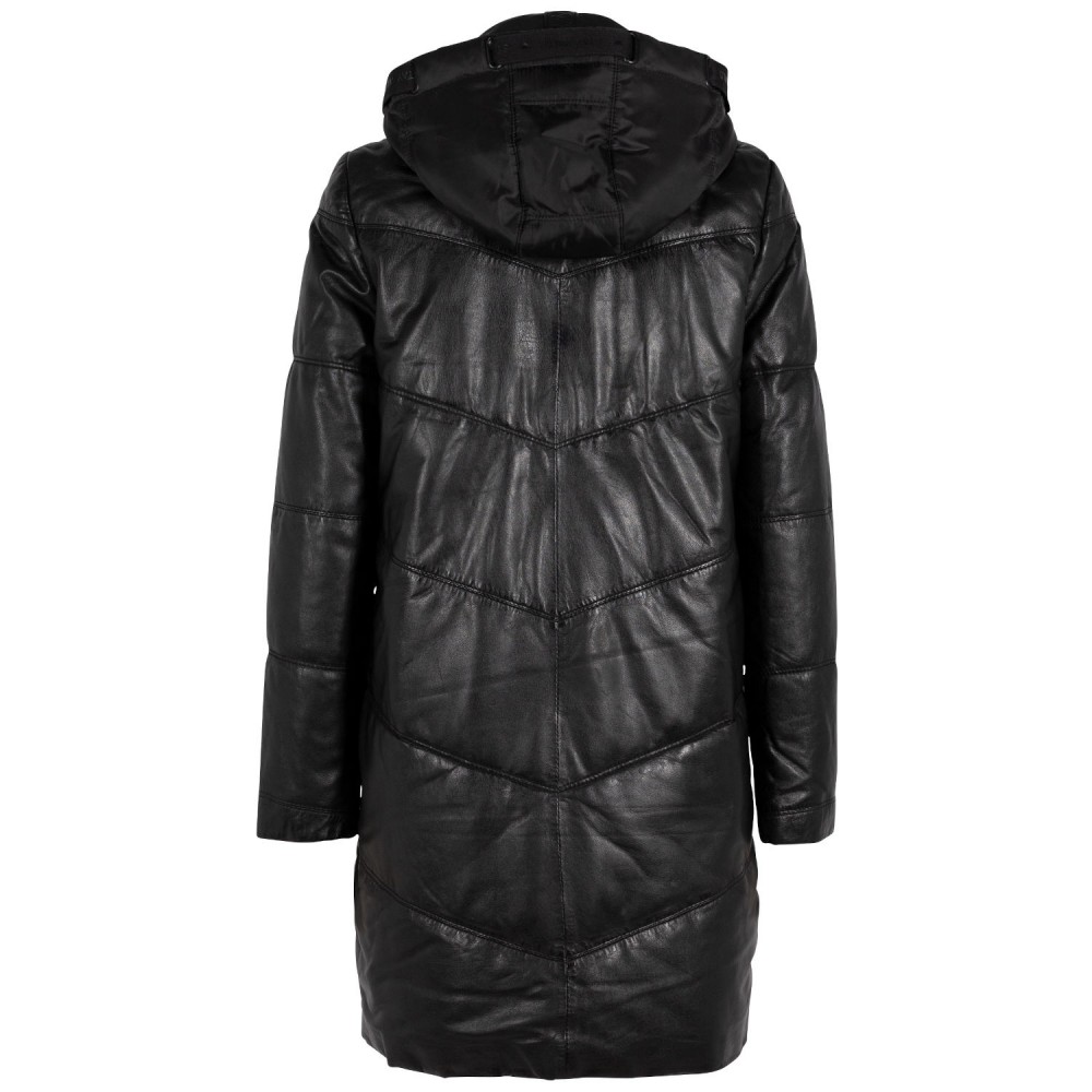 Geaca Lunga de Iarna din Piele Dama Gipsy Neagra GWVallie Geaca Lunga de Iarna din Piele Dama Gipsy Neagra GWVallie - readytowear.ro
