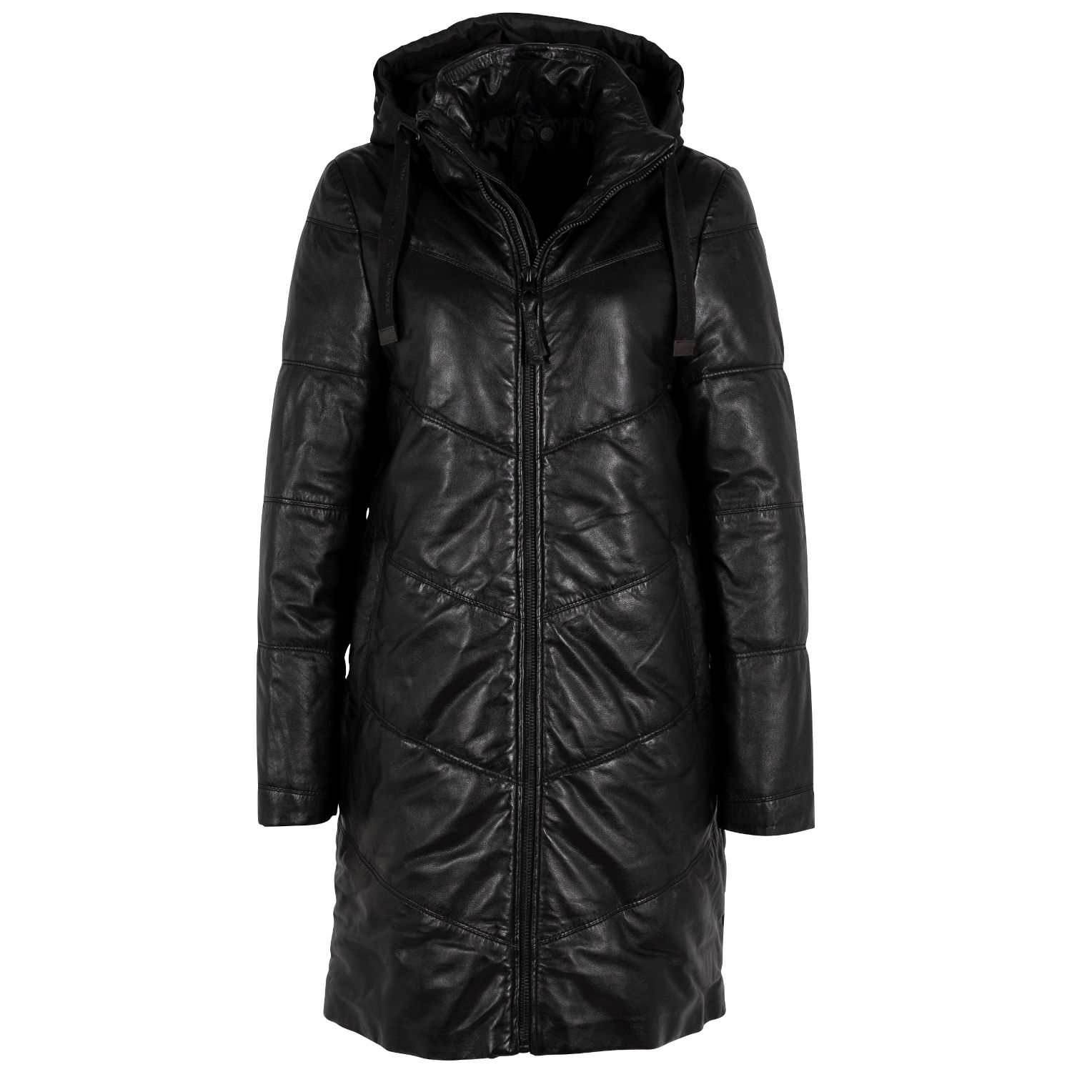 Geaca Lunga de Iarna din Piele Dama Gipsy Neagra GWVallie – Black Friday