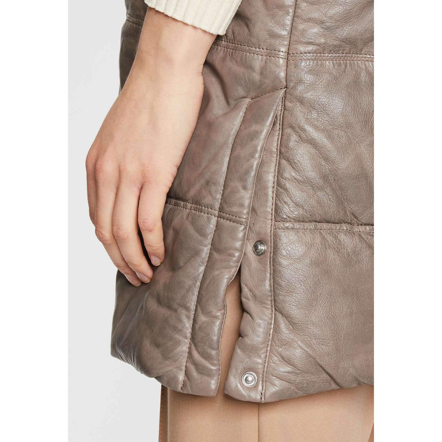 Vesta Lunga de Piele Dama Gipsy Gri GWVeo – Veste de Piele