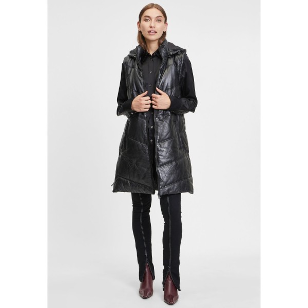 Vesta Lunga de Piele Dama Gipsy Neagra GWViki – Black Friday — fotografia 5