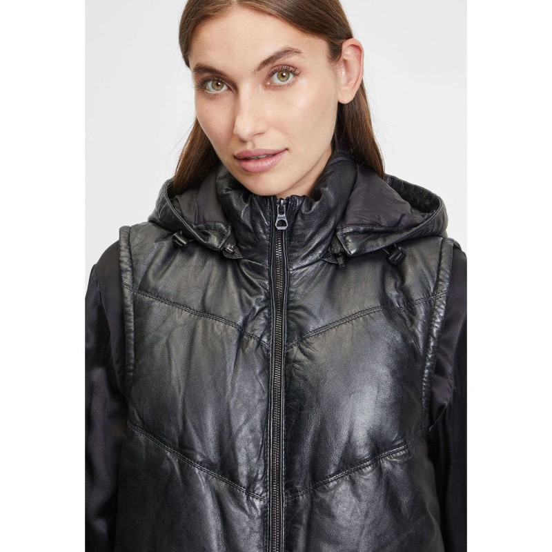 Vesta Lunga de Piele Dama Gipsy Neagra GWViki – Black Friday