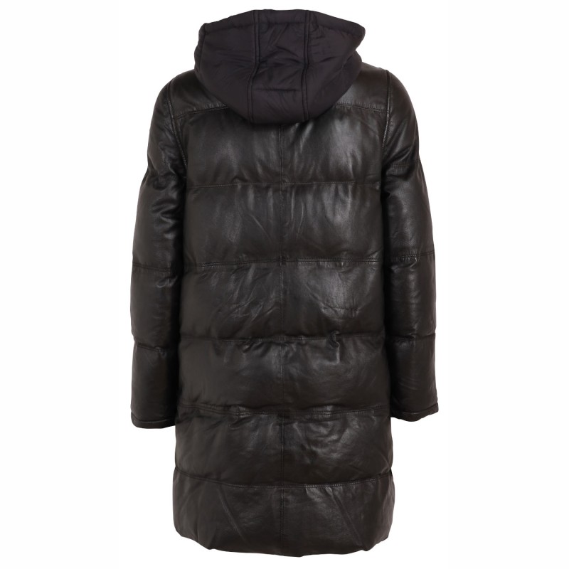 Geaca Lunga de Iarna din Piele Dama Gipsy Neagra GWViri – Black Friday