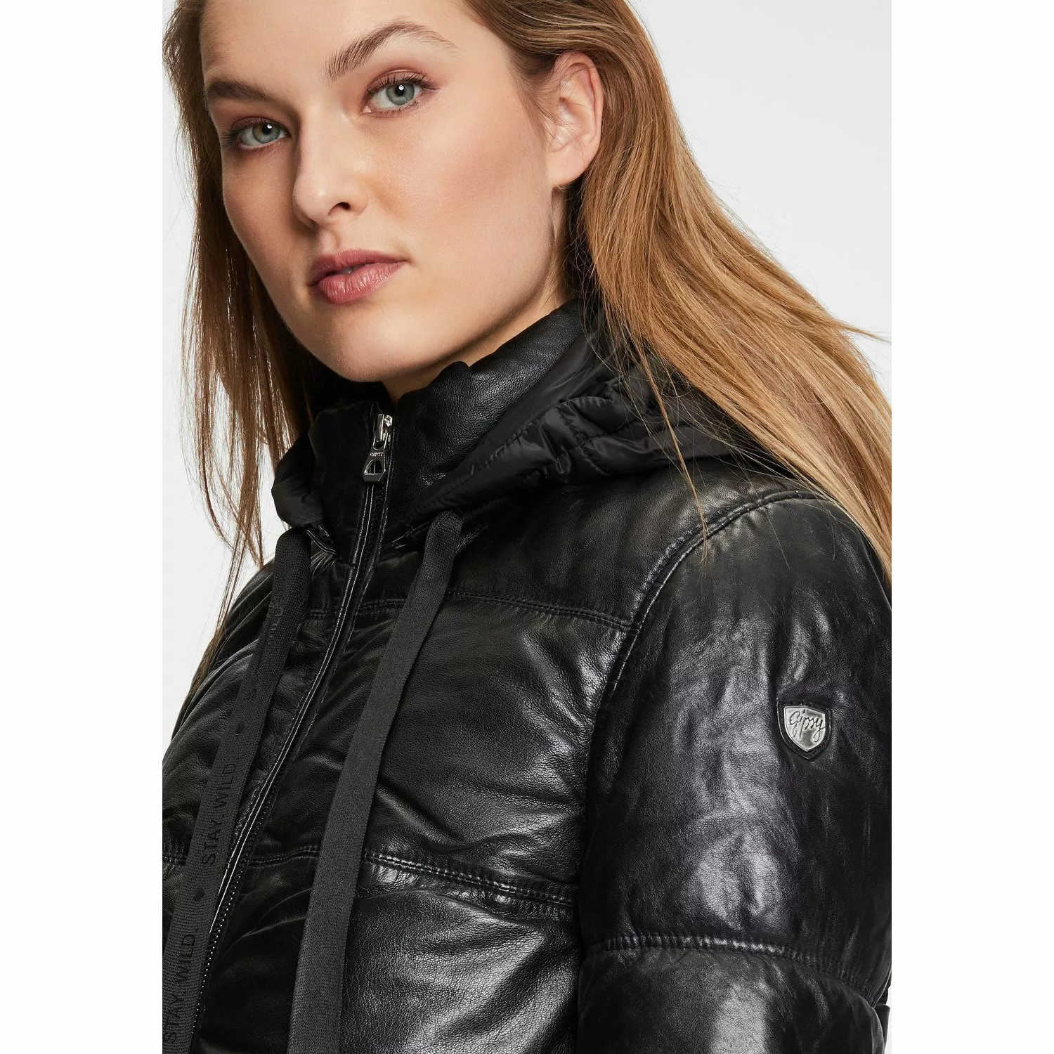 Geaca Lunga de Iarna din Piele Dama Gipsy Neagra GWViri – Black Friday