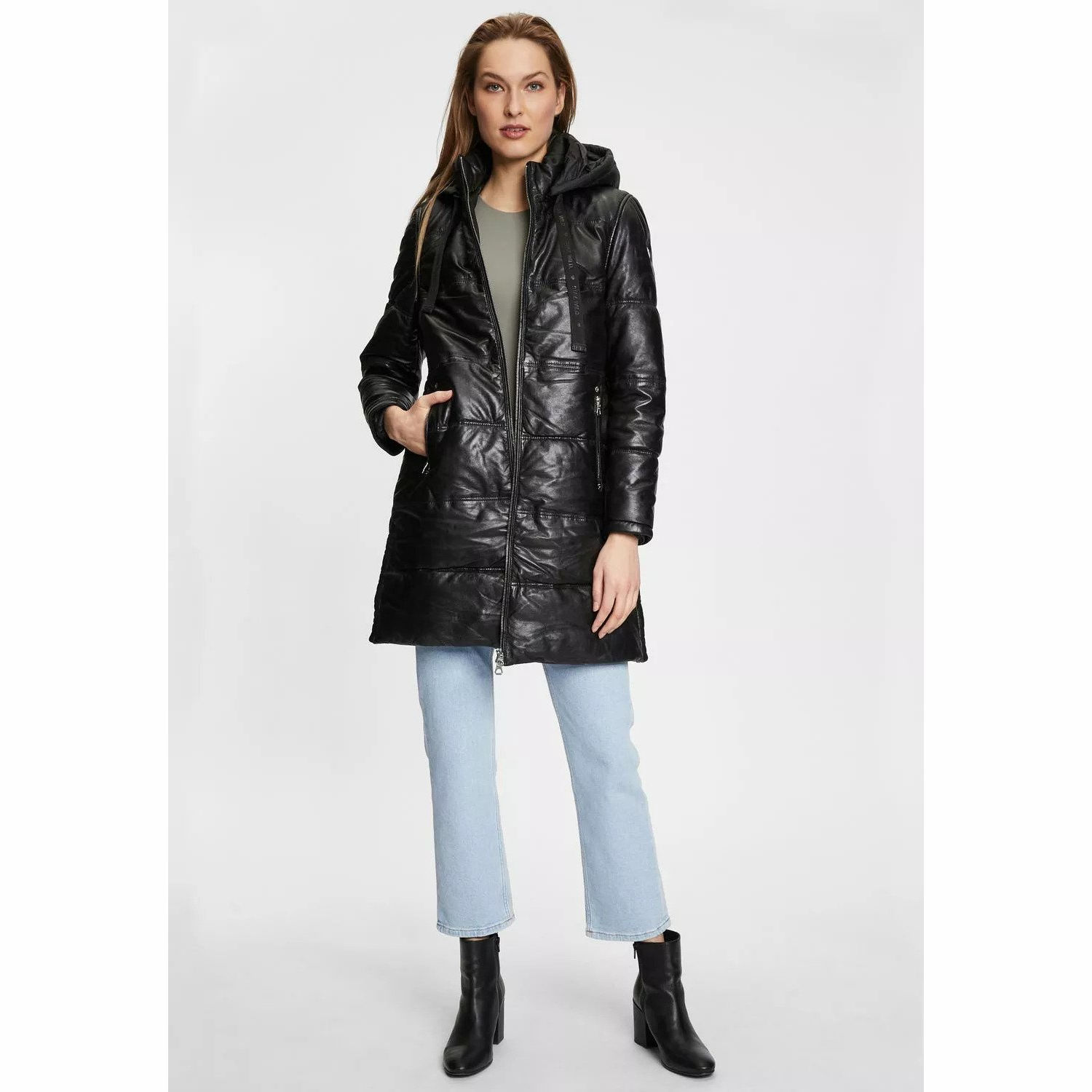 Geaca Lunga de Iarna din Piele Dama Gipsy Neagra GWViri – Black Friday Geaca Lunga de Iarna din Piele Dama Gipsy Neagra GWViri – Black Friday