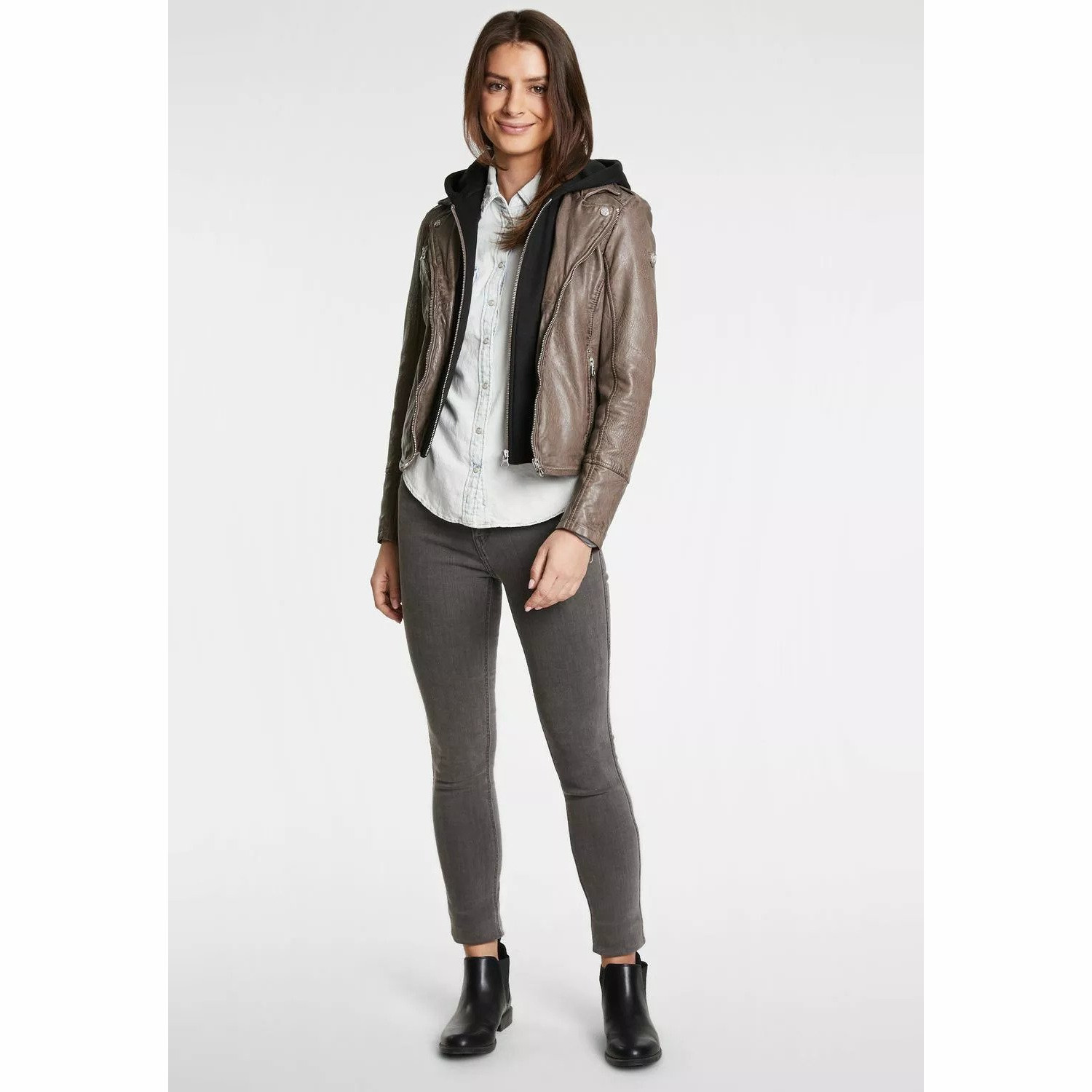 Geaca de Piele Dama Gipsy Gri GWVreni – IMBRACAMINTE