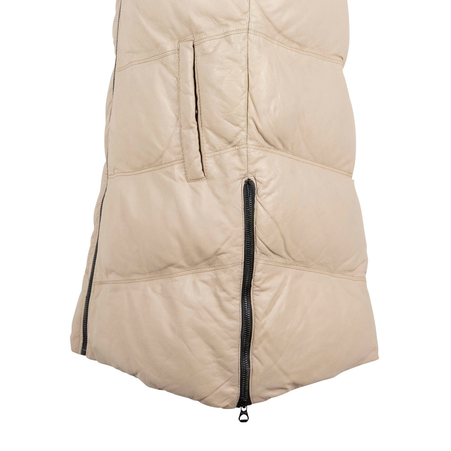 Vesta Lunga de Piele Dama Gipsy Bej GWVroni – Veste de Piele