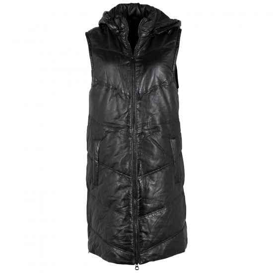 Vesta Lunga de Piele Dama Gipsy Neagra GWVroni Vesta Lunga de Piele Dama Gipsy Neagra GWVroni