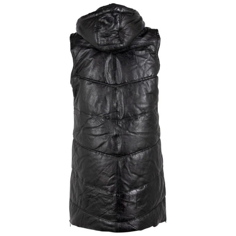 Vesta Lunga de Piele Dama Gipsy Neagra GWVroni – Veste de Piele