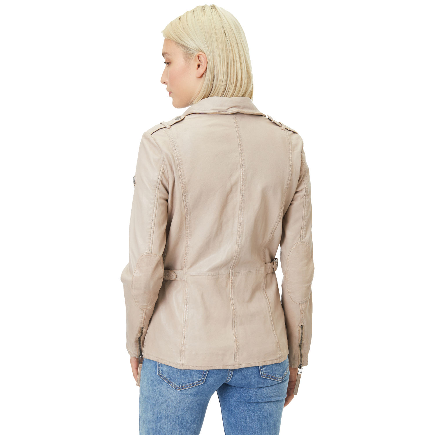 Geaca de Piele Dama Gipsy Bej Deschis GWYelli – Black Friday