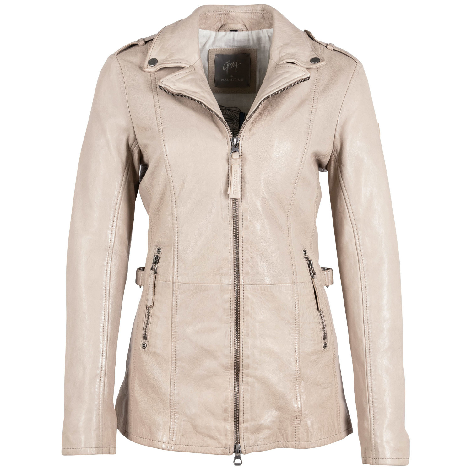 Geaca de Piele Dama Gipsy Bej Deschis GWYelli – Black Friday