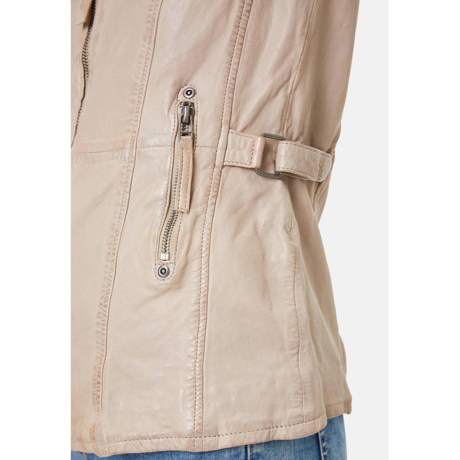 Geaca de Piele Dama Gipsy Bej Deschis GWYelli – Black Friday