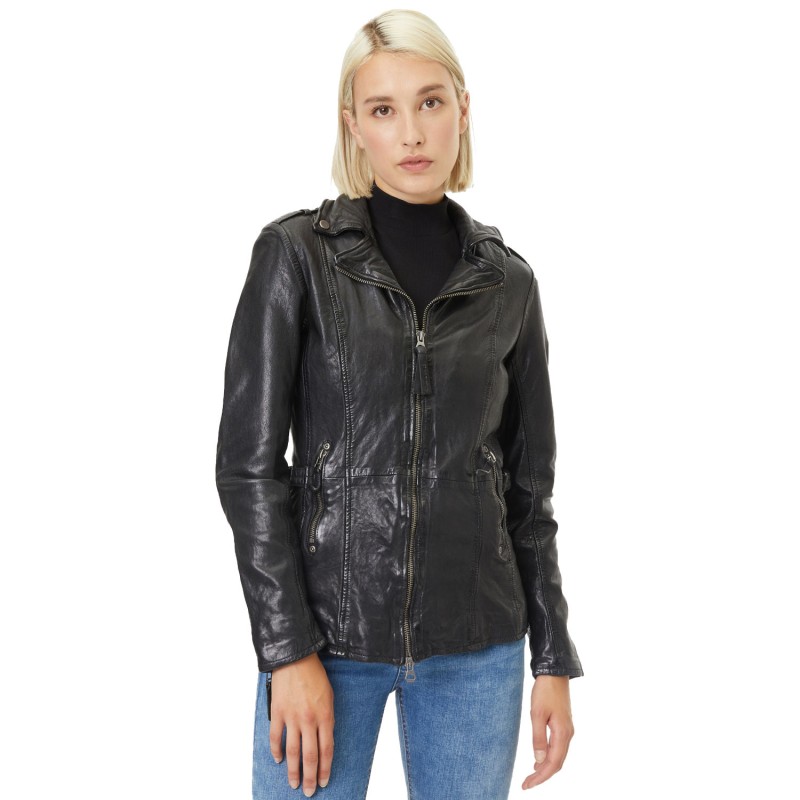 Geaca de Piele Dama Gipsy Neagra GWYelli – Black Friday