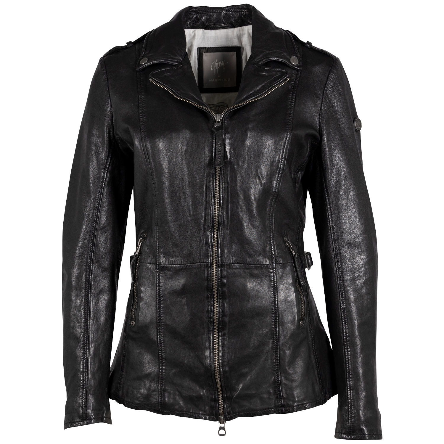 Geaca de Piele Dama Gipsy Neagra GWYelli – Black Friday