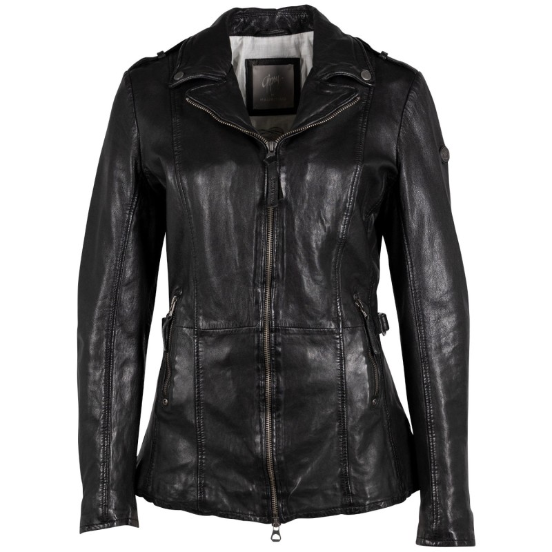 Geaca de Piele Dama Gipsy Neagra GWYelli – Black Friday