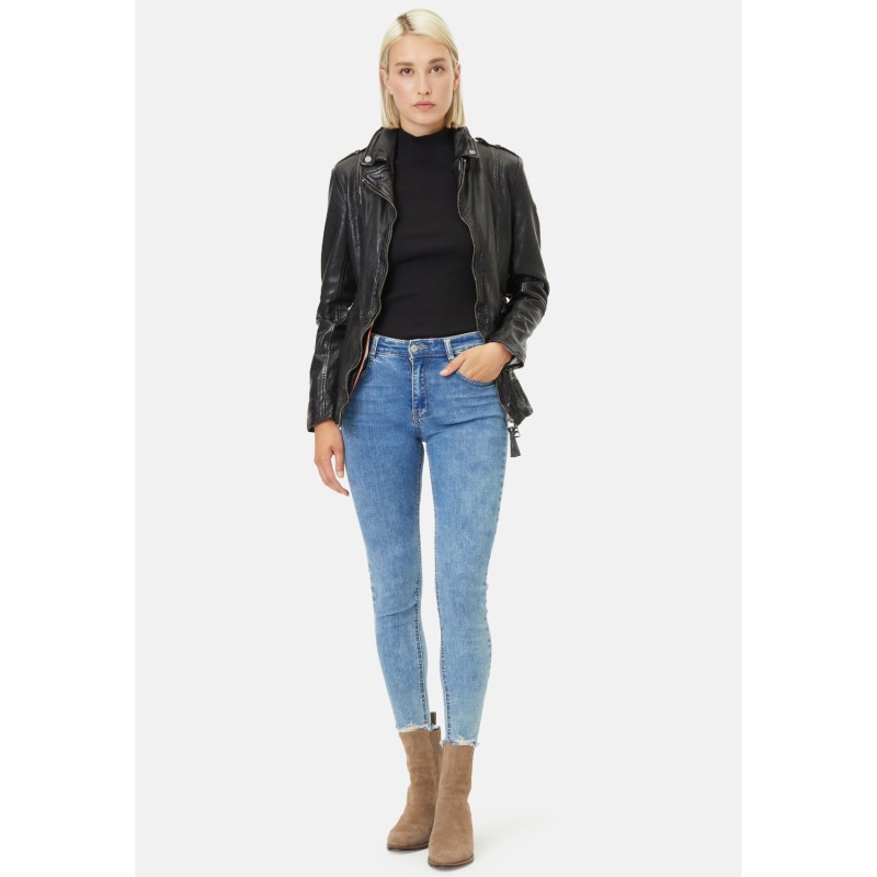 Geaca de Piele Dama Gipsy Neagra GWYelli – Black Friday