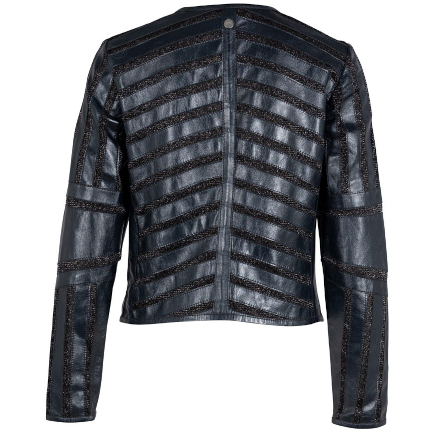 Geaca de Piele Dama Gipsy Bleumarin Inchis Metalizat GWYula – IMBRACAMINTE