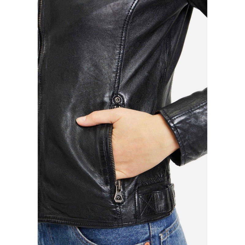 Geaca de Piele Dama Gipsy Neagra GWYvie – IMBRACAMINTE