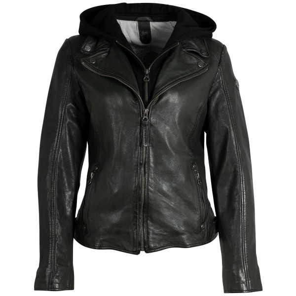 Geaca de Piele Dama Gipsy Olive Inchis GWYvie – Black Friday — fotografia 3