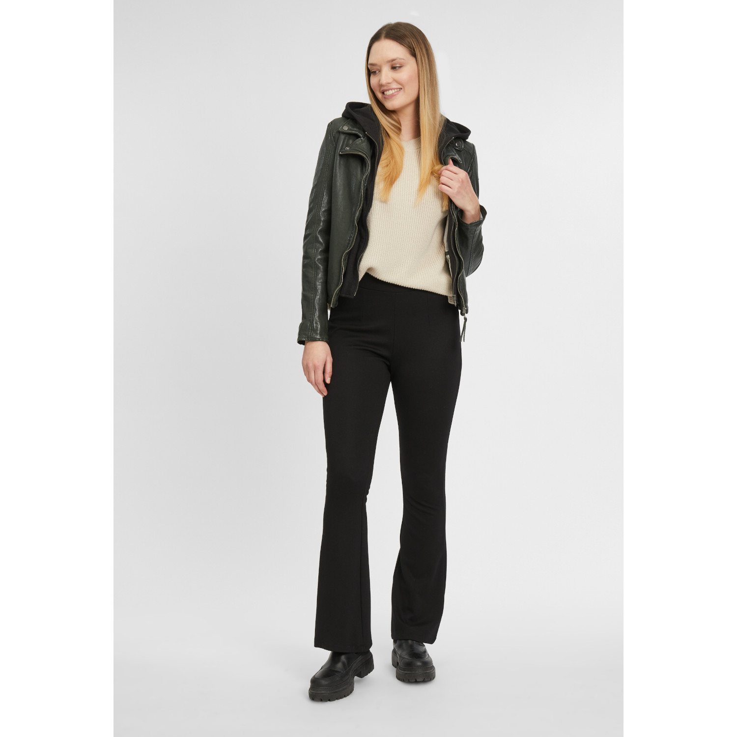 Geaca de Piele Dama Gipsy Olive Inchis GWYvie – Black Friday