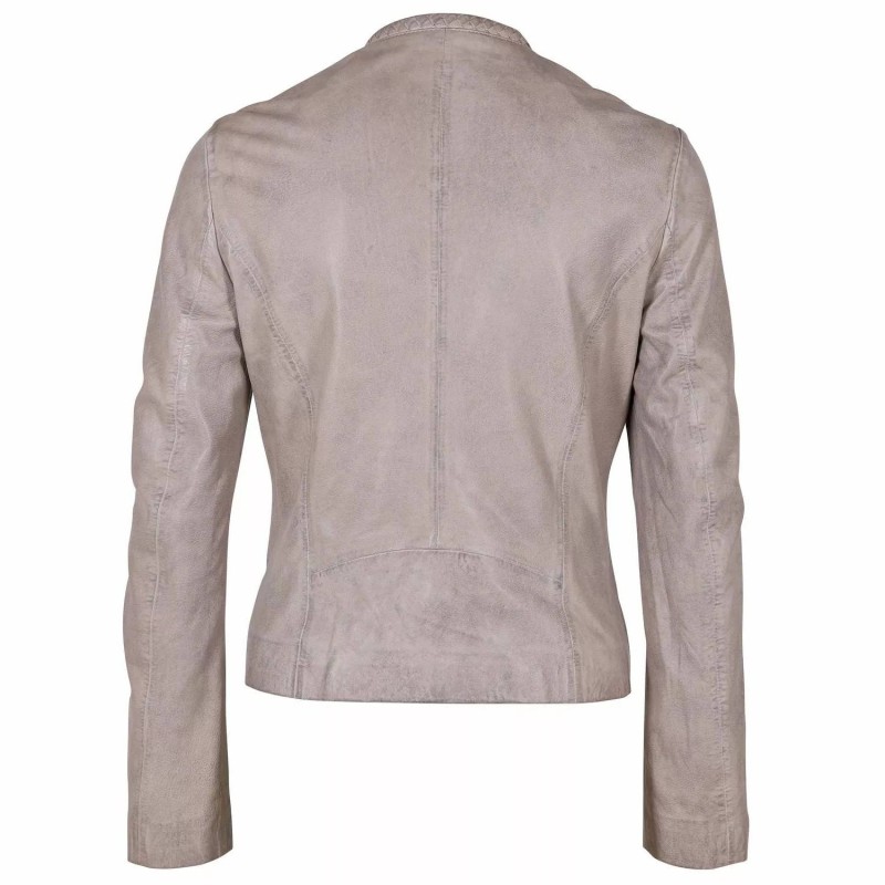 Geaca de Piele Dama Gipsy Gri Argintiu GWZai S22 LASTAV – IMBRACAMINTE