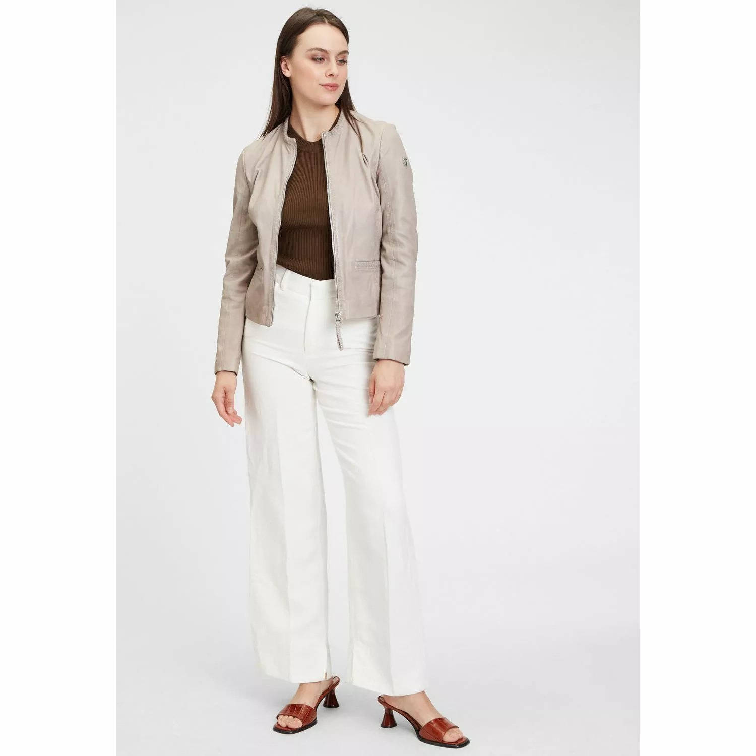 Geaca de Piele Dama Gipsy Gri Argintiu GWZai S22 LASTAV – IMBRACAMINTE