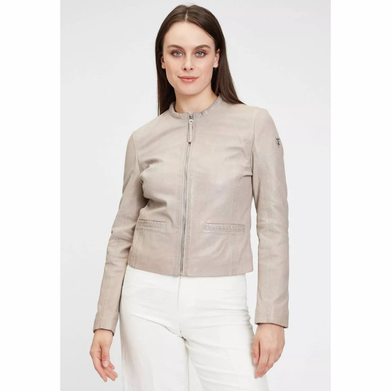 Geaca de Piele Dama Gipsy Gri Argintiu GWZai S22 LASTAV – IMBRACAMINTE