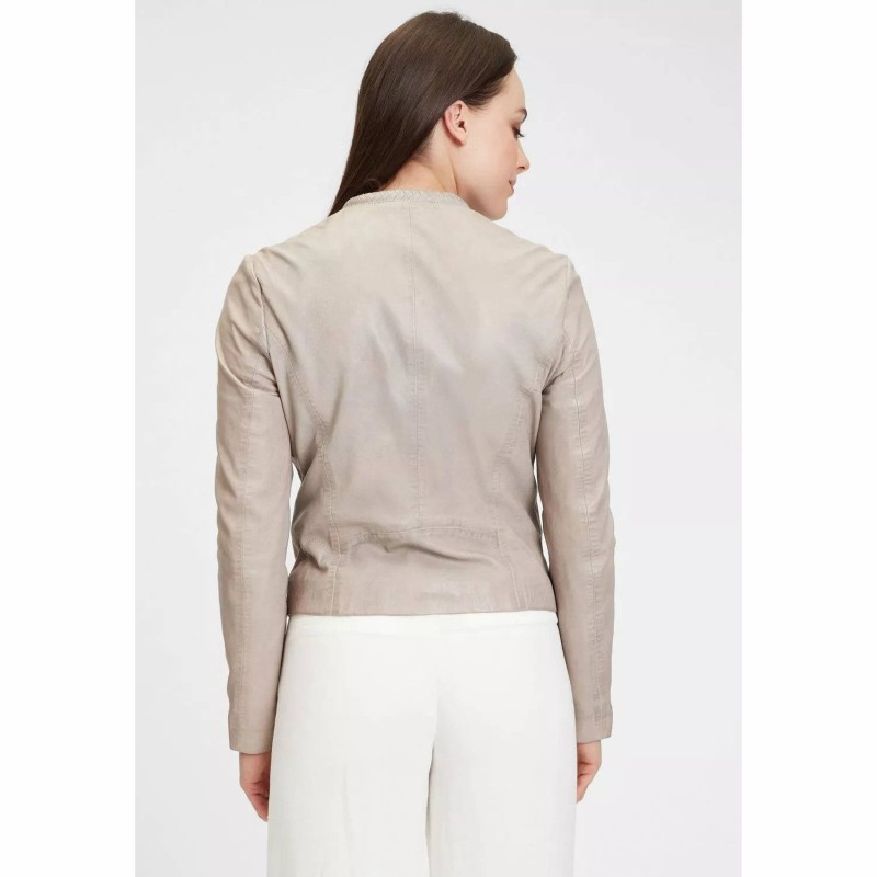 Geaca de Piele Dama Gipsy Gri Argintiu GWZai S22 LASTAV – IMBRACAMINTE