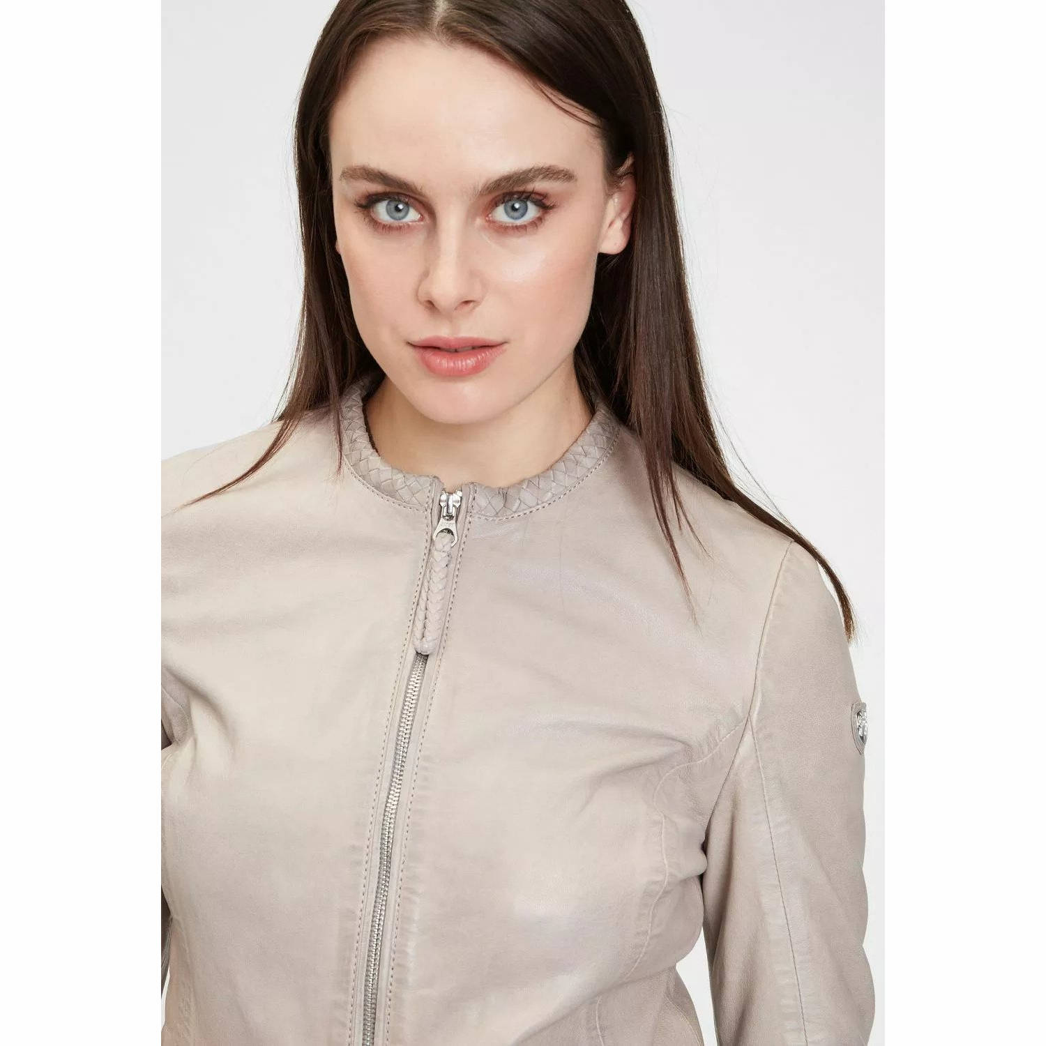 Geaca de Piele Dama Gipsy Gri Argintiu GWZai S22 LASTAV – IMBRACAMINTE