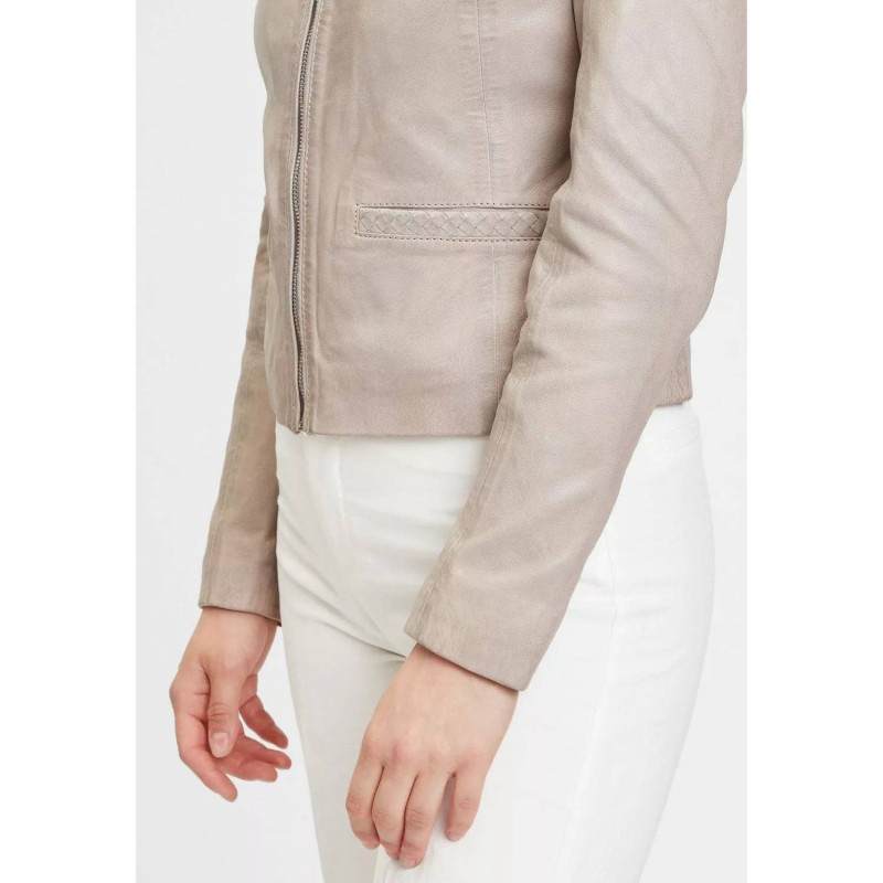 Geaca de Piele Dama Gipsy Gri Argintiu GWZai S22 LASTAV – IMBRACAMINTE