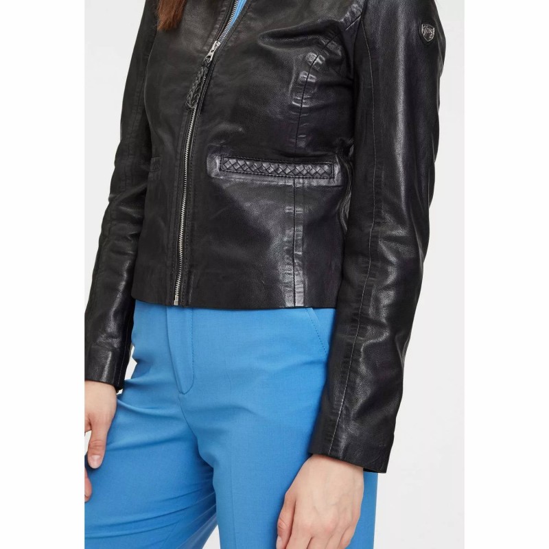 Geaca de Piele Dama Gipsy Neagra GWZai S22 LASTAV – IMBRACAMINTE