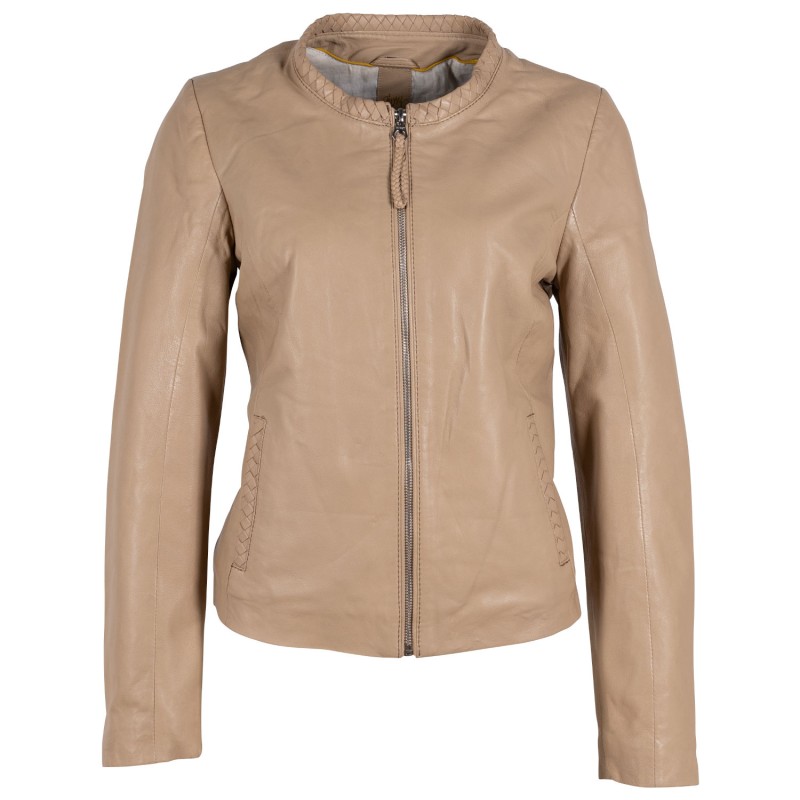 Geaca de Piele Dama Gipsy Bej Deschis GWZai – Black Friday