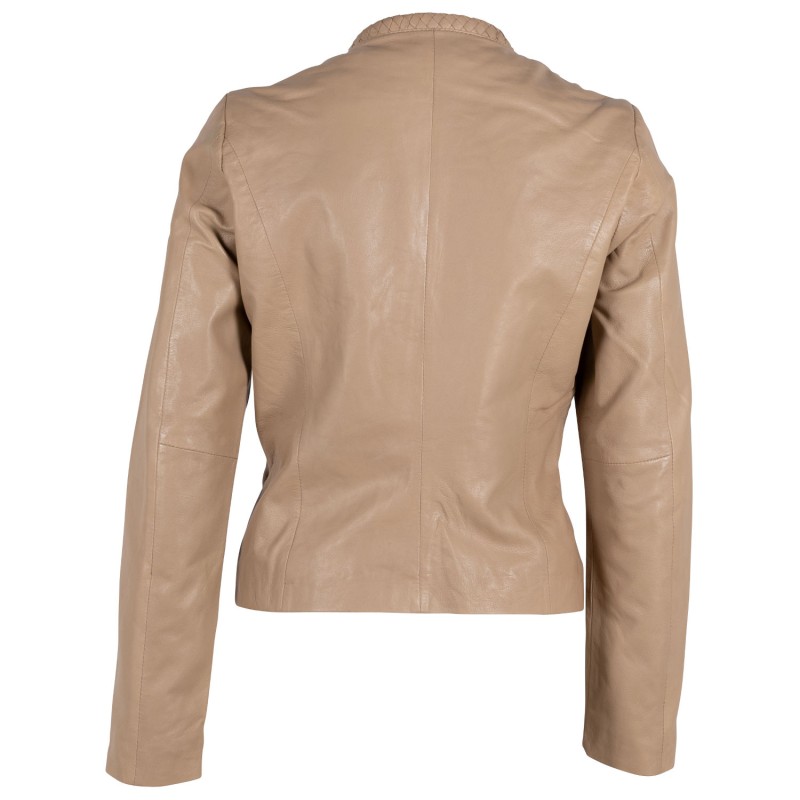Geaca de Piele Dama Gipsy Bej Deschis GWZai – Black Friday