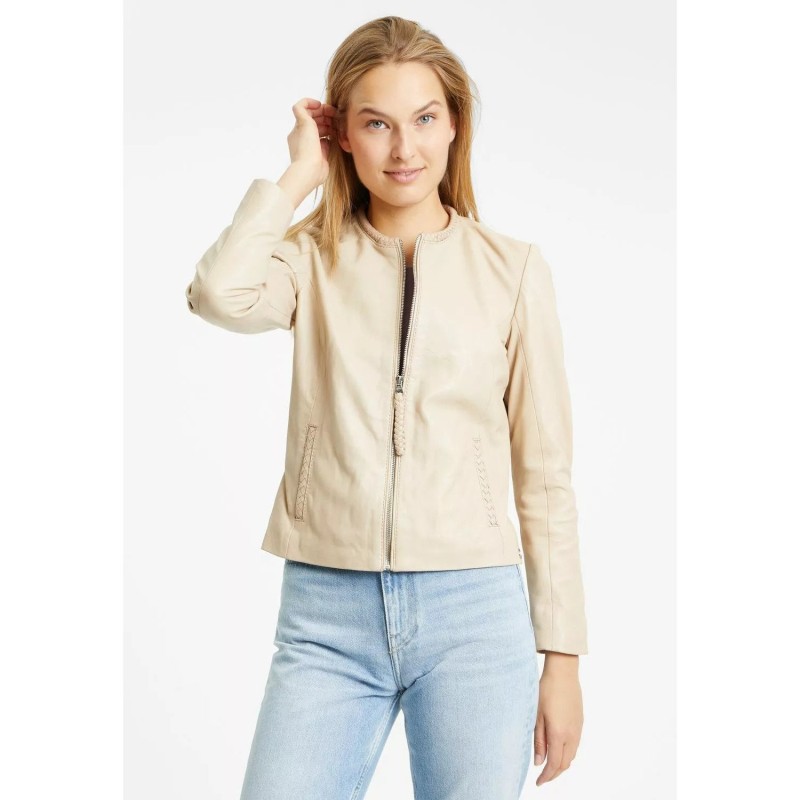 Geaca de Piele Dama Gipsy Bej Deschis GWZai – Black Friday