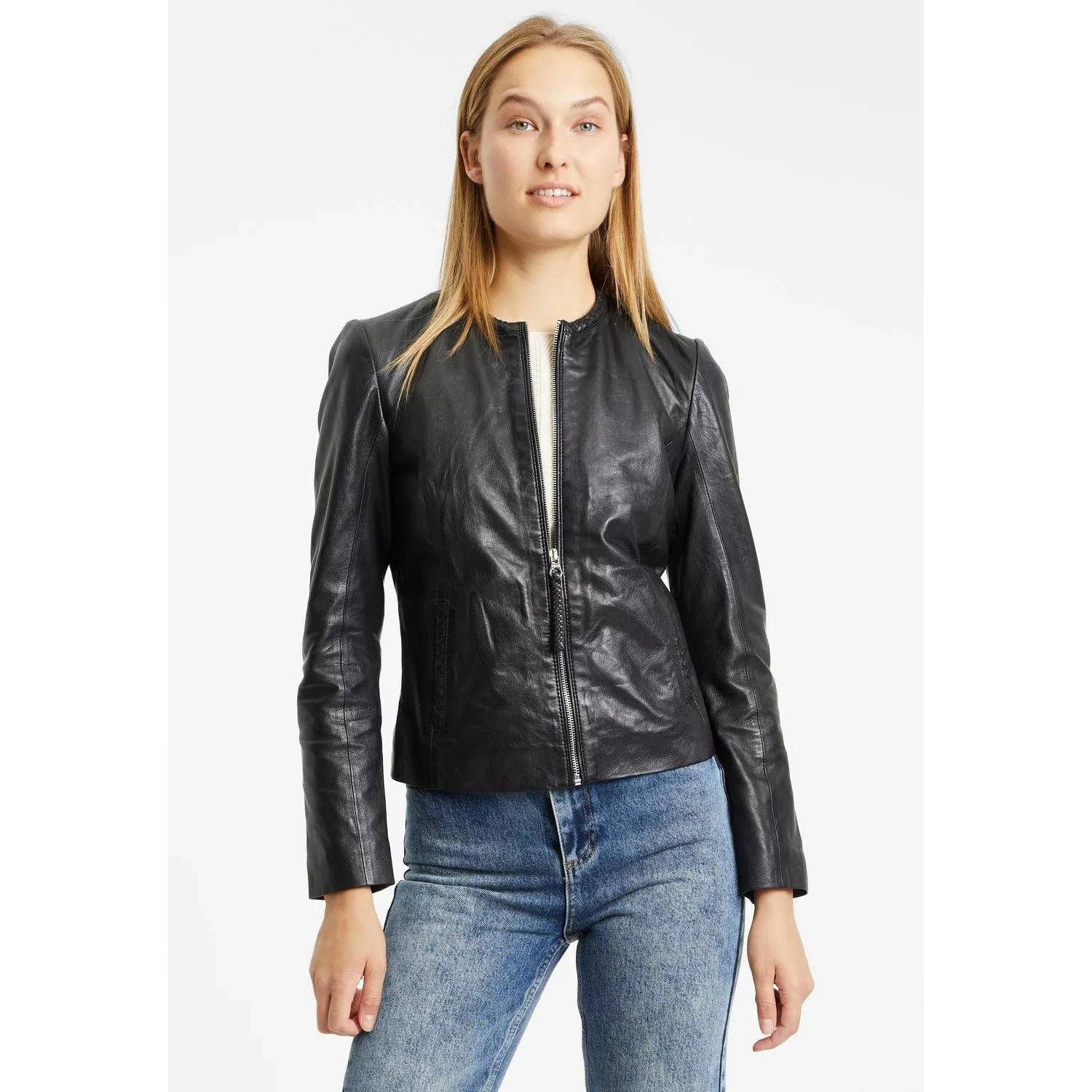 Geaca de Piele Dama Gipsy Neagra GWZai – IMBRACAMINTE Geaca de Piele Dama Gipsy Neagra GWZai – IMBRACAMINTE